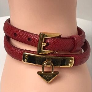 PRADA Saffiano Leather Bracelet w/Box ❤️